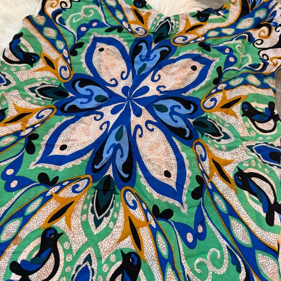 Anthropologie Maeve Folksong Bird Print Dress Sz Medium - Picture 7 of 8